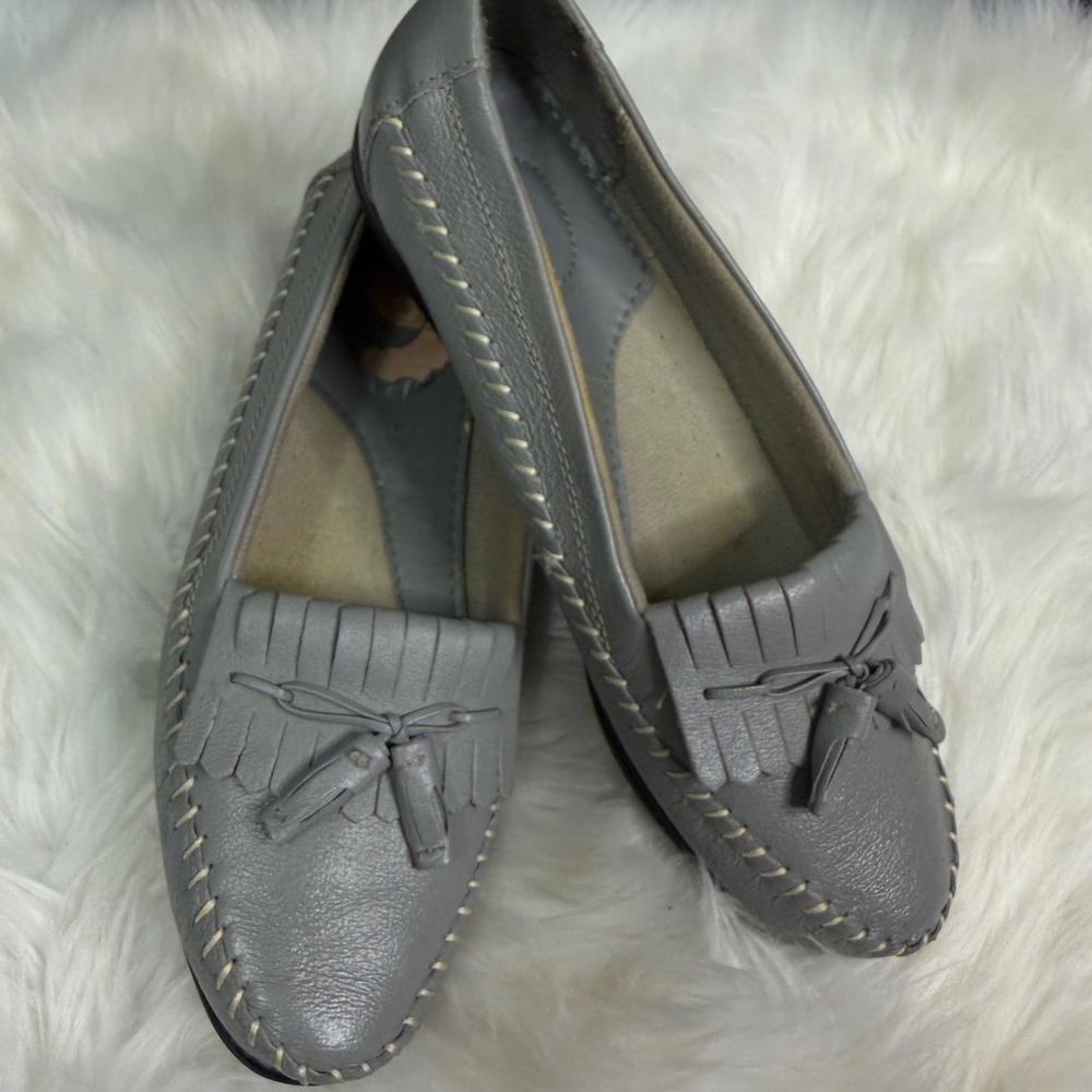 Dr. Scholl's -‎ Leather Baby Blue Cushioned Sole Loafers Size 8.5